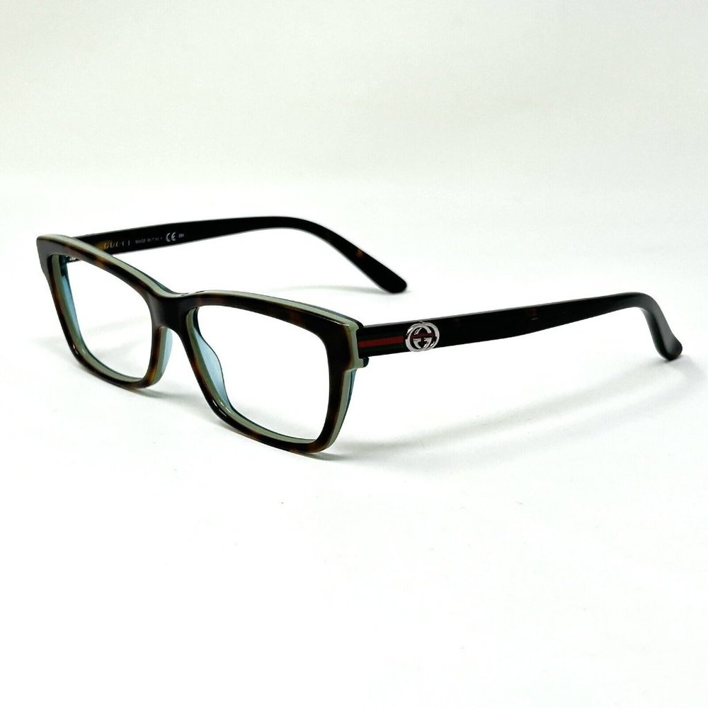 Gucci Eyeglasses GG 3562 LA2 Havana on Green Cat Eye Frame Italy 53[]14 140 - Picture 8 of 13